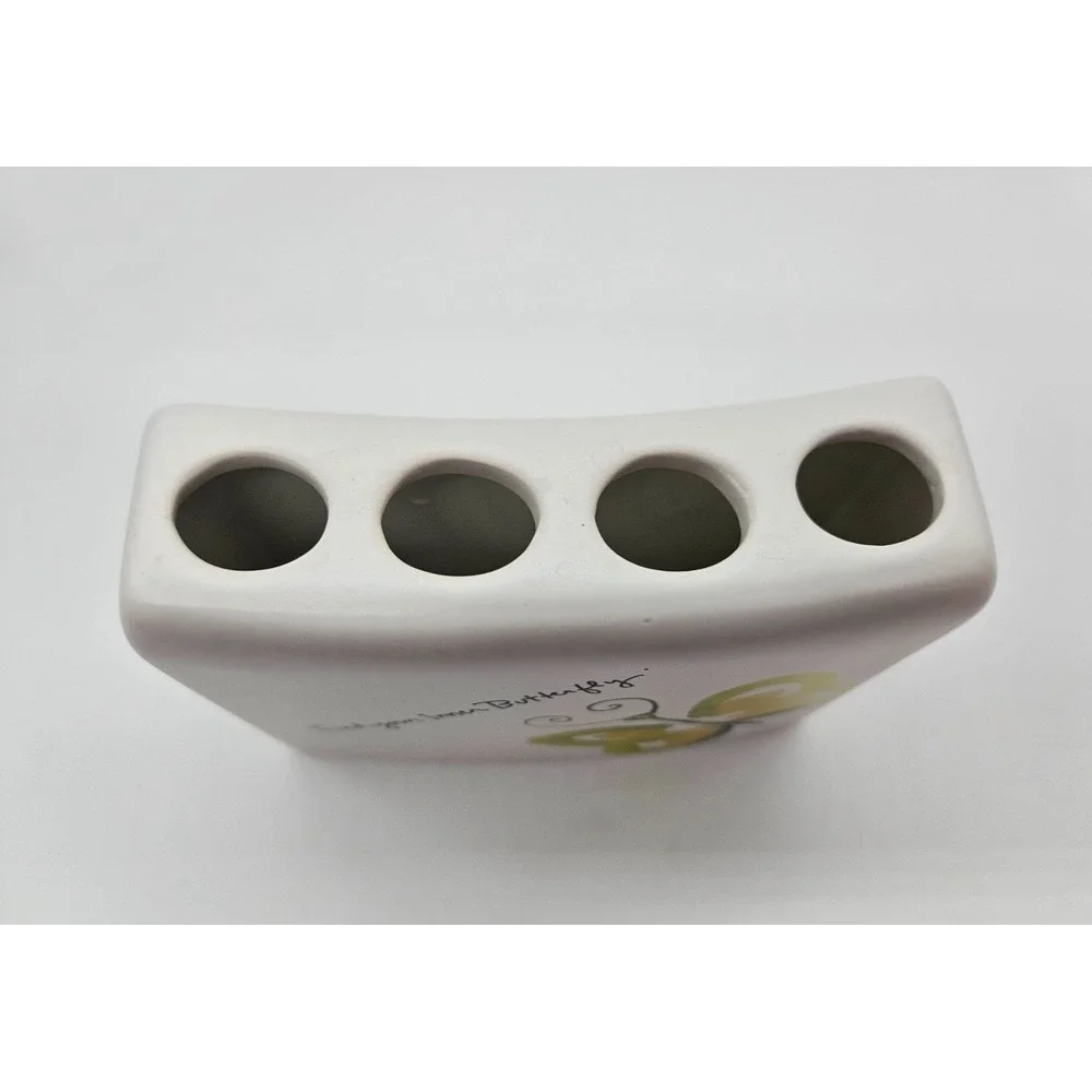 Creative Bath Products Flutterby‎ Toothbrush Holder White Yellow Butterfly